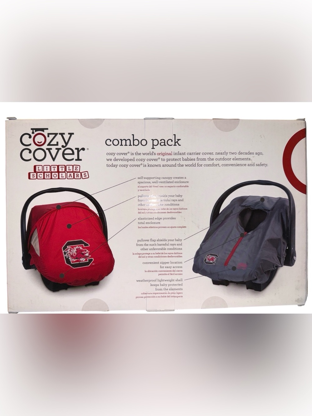 USC GAMECOCKS Cozy Cover Combo Pack Infant Carrier Cover - Garnet & Gray
